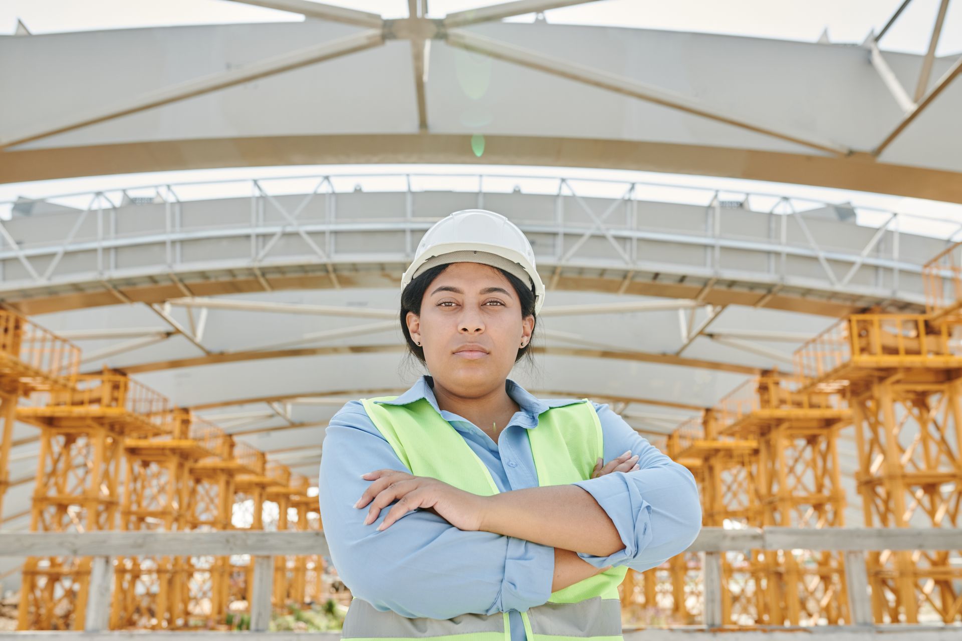 Civil engineer at a construction testing site